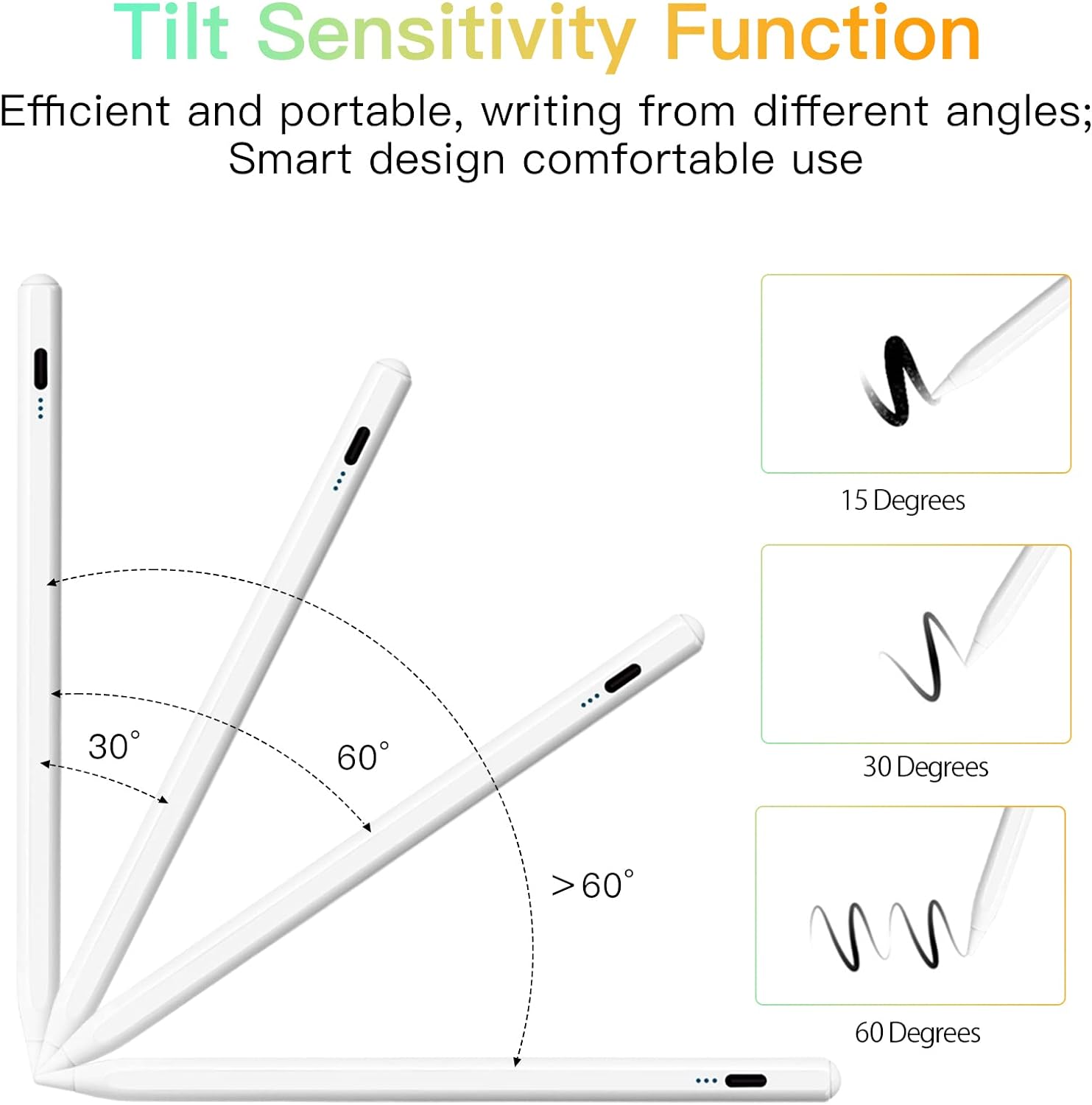 Stylus Pen for iPad 2018-2021 Touchscreen with Palm Rejection Magnetic High-precision Tilting function