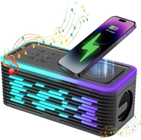 Wireless Charger with Bluetooth Speaker and Night Light