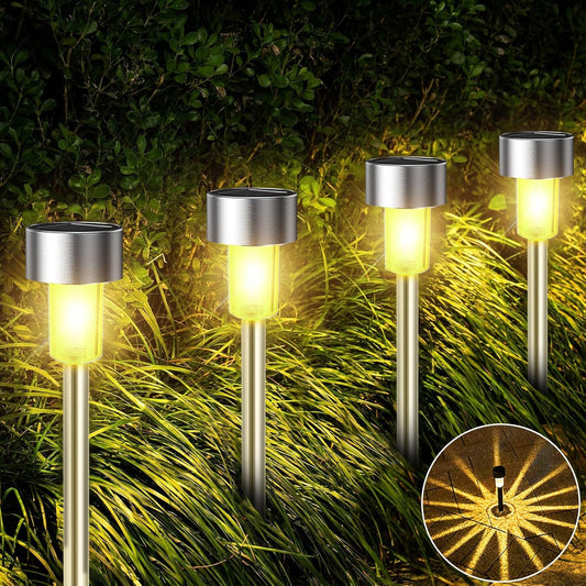 Qoosea Luces Solares Jardín LED, 10 Piezas de Luz Solar Exterior Decorativa