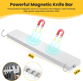 Magnetic Wall Mounted Knife Holder with Hook 16