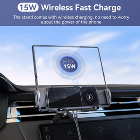 15W Wireless Car Charger, Auto-Lock Fast Wireless Car Charger 90° Rotating