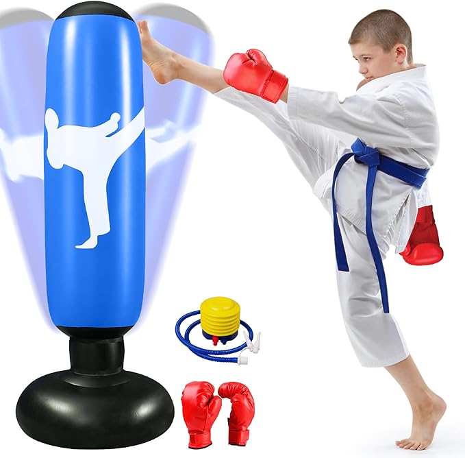 160cm Stand Up Punching Bag with Air Pump and Boxing Gloves