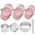 Qoosea Dumpling Maker Set, Empanada Maker Press with Dough Cutter, Dumpling Mold Set for Pierogi, Pastelitos, Calzone, Turnovers, Chinese Dumpling 3 Sizes-Pink