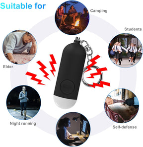 Pocket Alarm with 130 dB Personal Alarm with LED Light (Black)