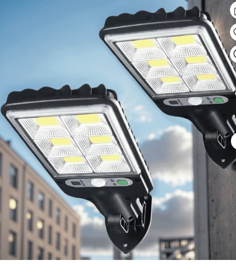Qoosea 2 Pack Solar Street Lights Outdoor LED Motion Sensor Flood Light, Waterproof Solar Powered Security Lights Dusk to Dawn Wall Lamp for Yard, Garden, Patio, Gate, Path, Street