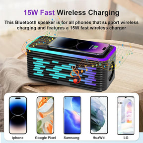 Wireless Charger with Bluetooth Speaker and Night Light