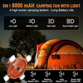 Camping Fan 3 in 1 Tent Camping Fan USB