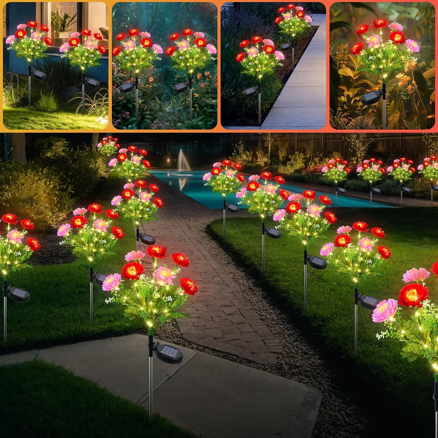 Qoosea Outdoor Solar Garden Lights Solar Garden Lights