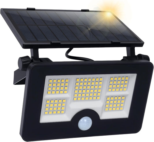 Qoosea 122 LED Beads 3 Lighting Modes IP65 Waterproof 2200mAh Battery - Ideal Solar Lights for Yard