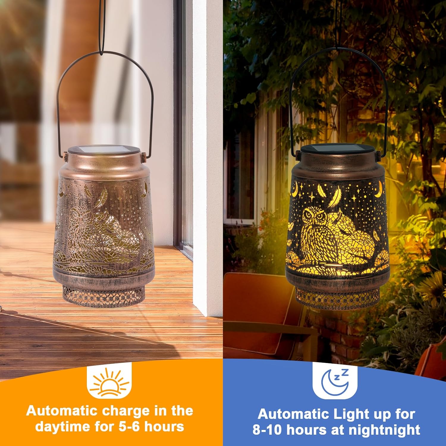 Qoosea Solar Lanterns Outdoor Waterproof Hanging