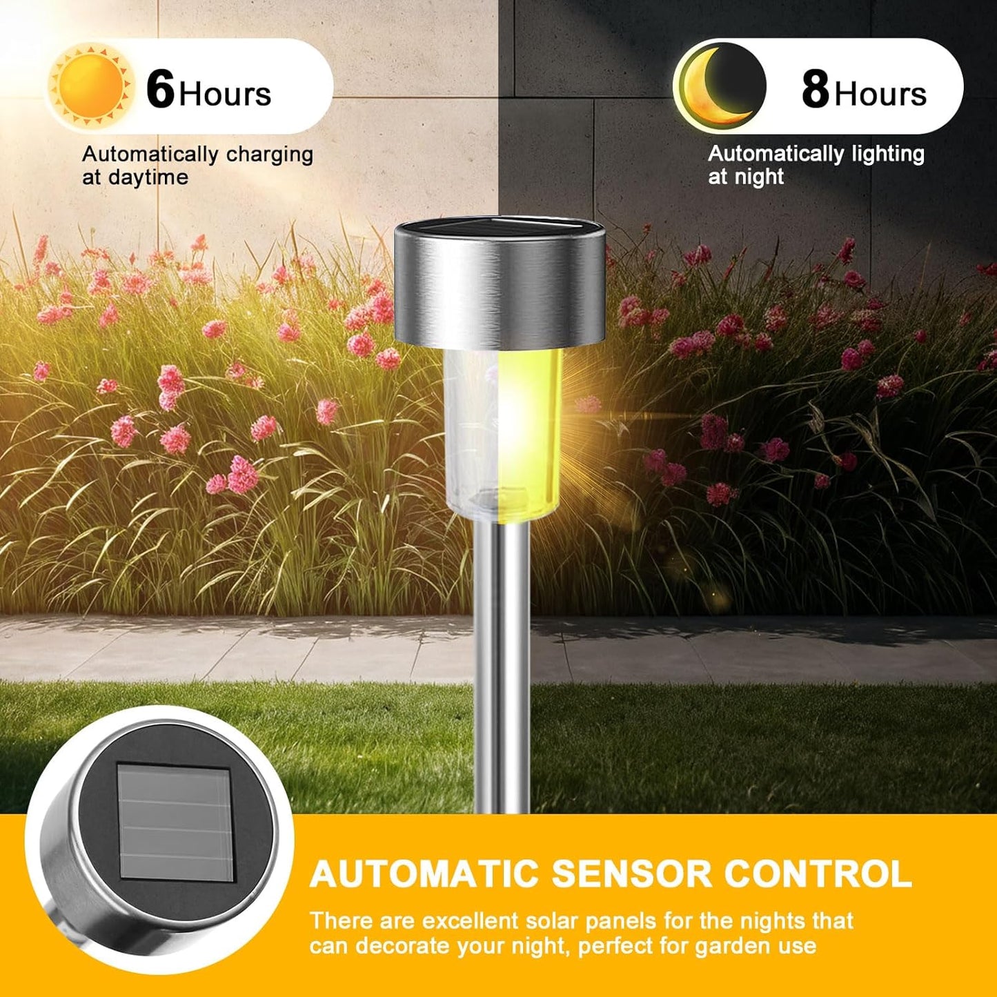 Qoosea Luces Solares Jardín LED, 10 Piezas de Luz Solar Exterior Decorativa