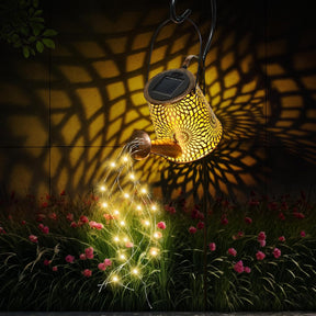 Qoosea Solar Lights Outdoor Solar Watering Can with Lights & Gerbera Pattern