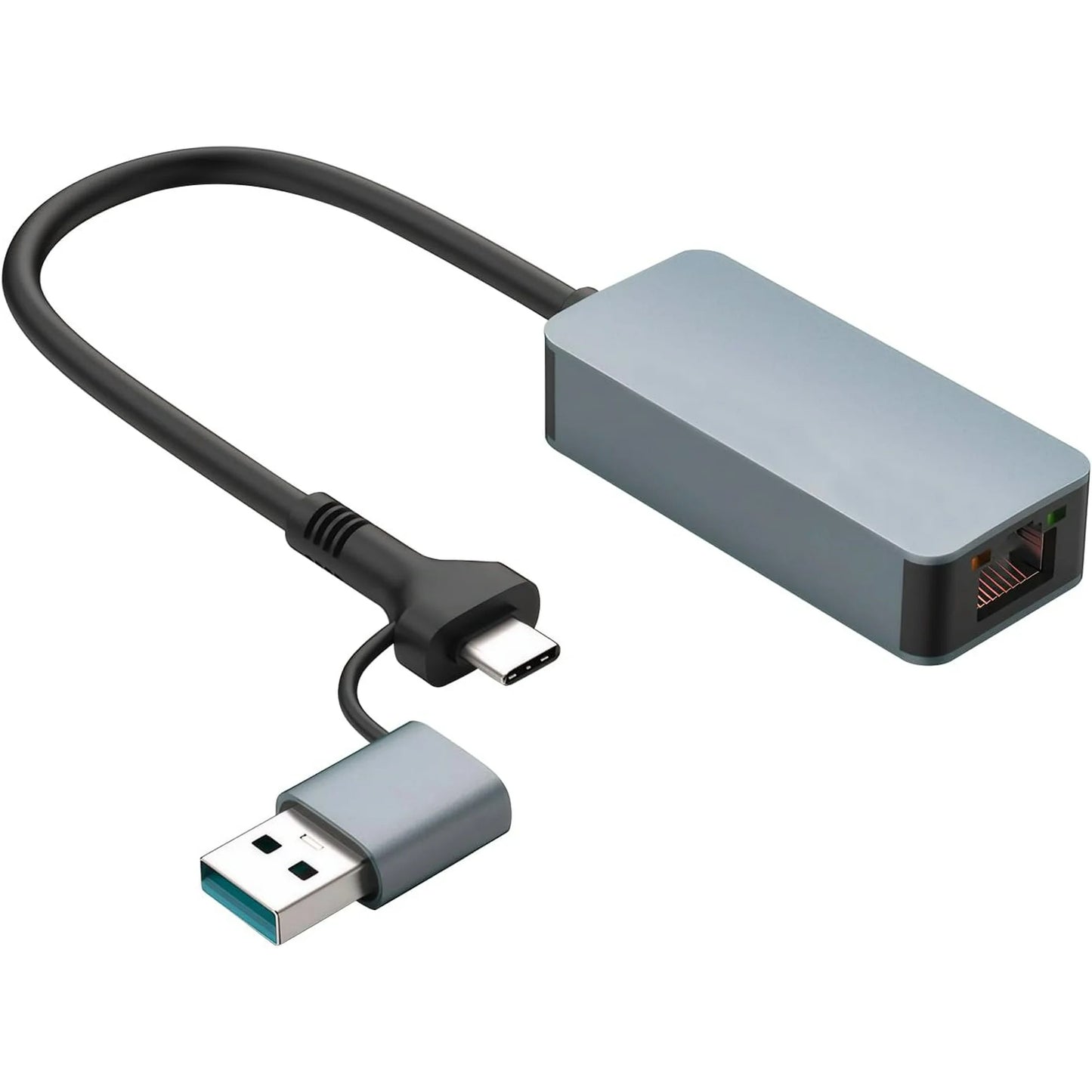 Qoosea USB C to Ethernet Adapter 2.5 Gbps, 2-in-1 USB to 2.5G Ethernet Adapter, USB-C to RJ45 Network Converter, Aluminum Case for Windows, Mac OS, iPad OS and More