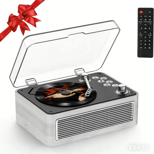 Qoosea CD Player Portable Bluetooth: CD Players for Home with Speakers Rechargeable & Radio & Remote Control Vintage CD-Player Support USB/AUX Playback Headphone Jack