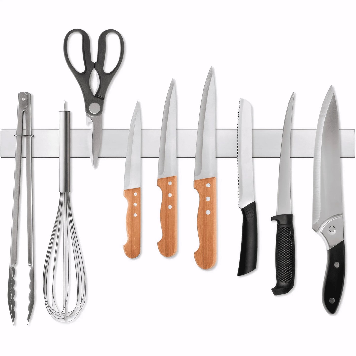 Qoosea Magnetic Knife Holder Strip No Drill, 16 in Stainless Steel Wall Mounted Magnetic Knife Rack for Home Bar Holder Tool Holder Kitchen Appliances