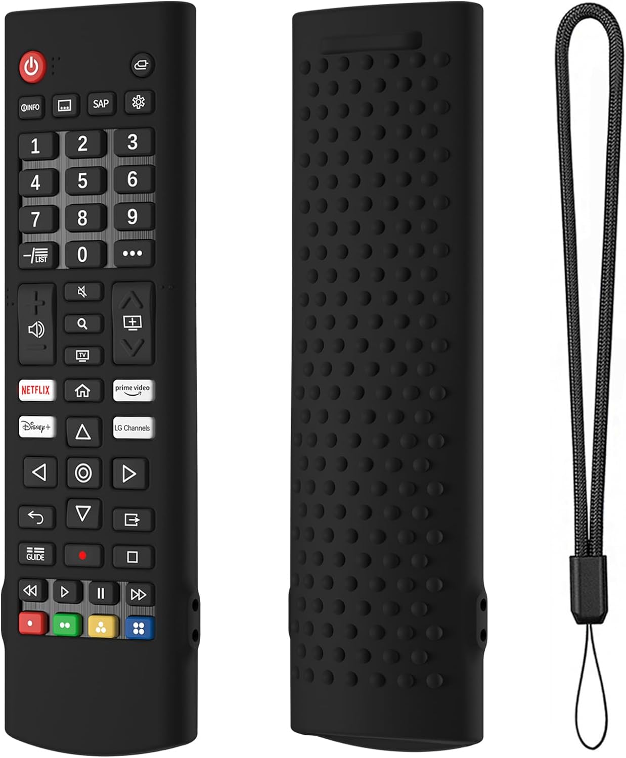 Qoosea Case for LG TV Remotes, Remote Cover for LG Smart TV Remote Control AKB75095307 AKB75375604 AKB74915305 Original, Replacement Silicone Skin Sleeve Black