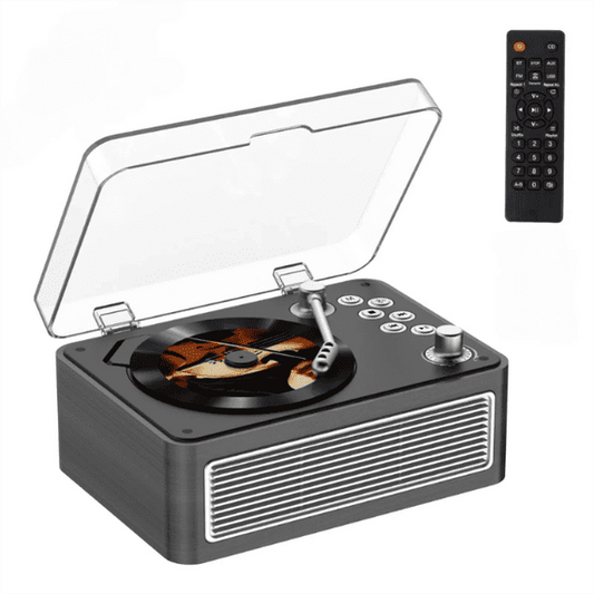 Qoosea Portable CD Player for Home Bluetooth CD Players with Speakers Remote Control, Retro Radio CD Player Support USB/AUX Playback Headphone Jack